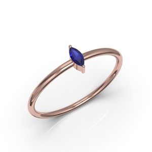 Solid Rose Gold Minimalist Promise Marquise Ring